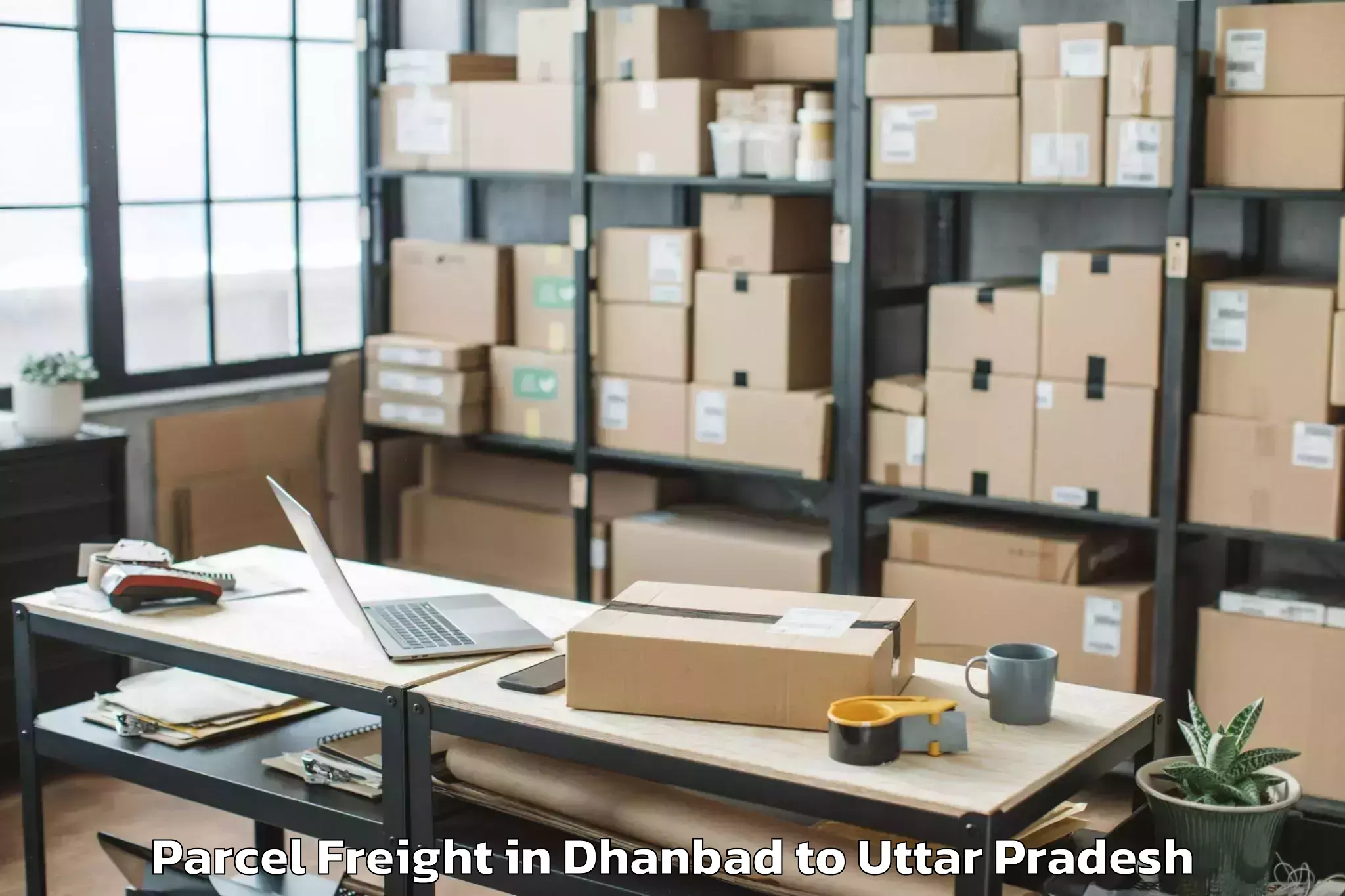 Book Dhanbad to Salempur Parcel Freight Online